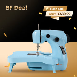 【BF Deals】Mini Sewing Machine for Beginners + Extension Table + 42 Pcs Sewing Set +Neddle Threadar+4pcs Metal Bobbins