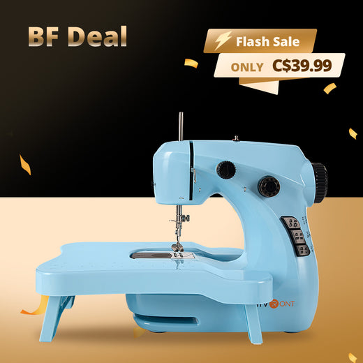 【BF Deals】Mini Sewing Machine for Beginners + Extension Table + 42 Pcs Sewing Set +Neddle Threadar+4pcs Metal Bobbins