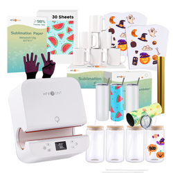 [Halloween Limited Offer] Auto Tumbler Heat Press Machine 120V +Super Valued Bundle(30pcs Sublimation Paper+6pack Sublimation Mugs Blank-11oz+4Pack Glass 16oz+4Pack Tumbler Blank- 20oz+Sticker Paper*20+Mirror Metallic Adhesive Roll+Gloves≥C$232)