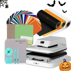 [🎃Halloween Kit] Auto Heat Press Machine + Heat Transfer Vinyl & Tools Bundle