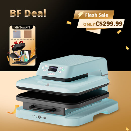 【BF Deals】HTVRONT Auto Heat Press Machine 15" x 15"  110V - (2 Colors) & Materials Box For Free