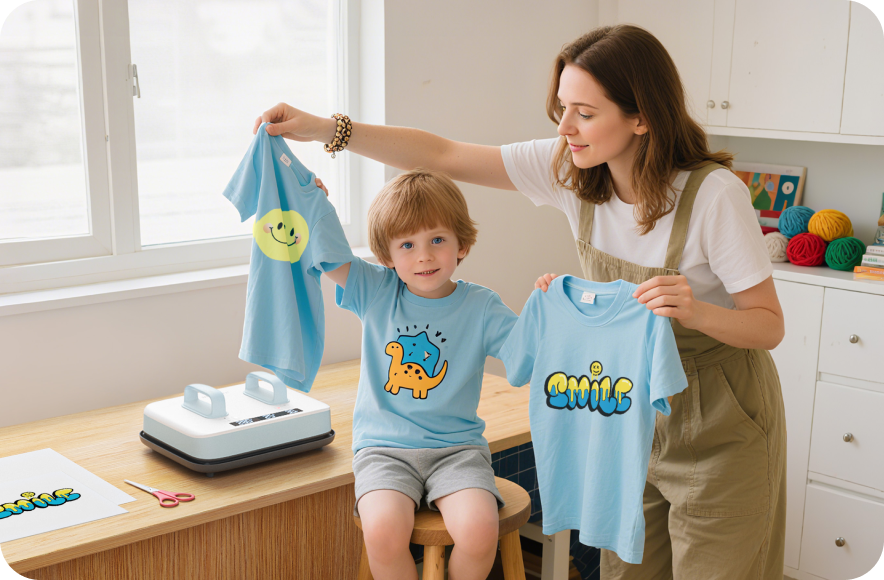 Create heat press artwork with your family using the H10 Portable Heat Press and enjoy creating together as a family.