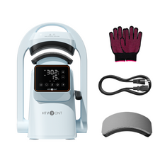 light blue A300 Hat Press with heat-resistant gloves