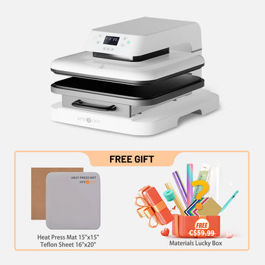 HTVRONT Auto Heat Press Machine 15" x 15"  110V - (2 Colors) & Materials Box For Free