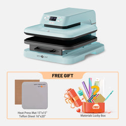 【BF Deals】HTVRONT Auto Heat Press Machine 15" x 15"  110V - (2 Colors) & Materials Box For Free