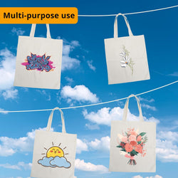 CA HTVRONT 6 Pack Sublimation Canvas Tote Bag Blank - 15"Wx16"H