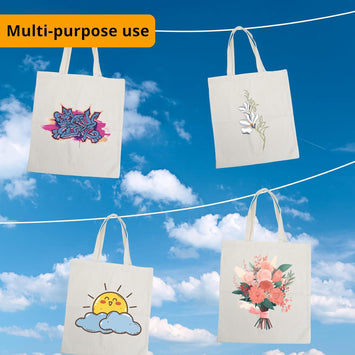 6 Pack Sublimation Canvas Tote Bag Blank - 15"Wx16"H