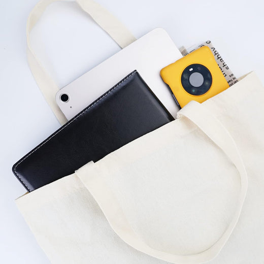 CA HTVRONT 6 Pack Sublimation Canvas Tote Bag Blank - 15"Wx16"H