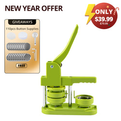 HTVRONT CA Button Maker Machine 58mm with 110pcs Button Supplies - No Need to Install Pin Maker