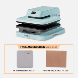 [HTV Bundle] Auto Heat Press Machine 15"x15" + Heat Transfer Vinyl Bundle - 12''x3FT (20 Colors) & Tools Bundle Worth C$134