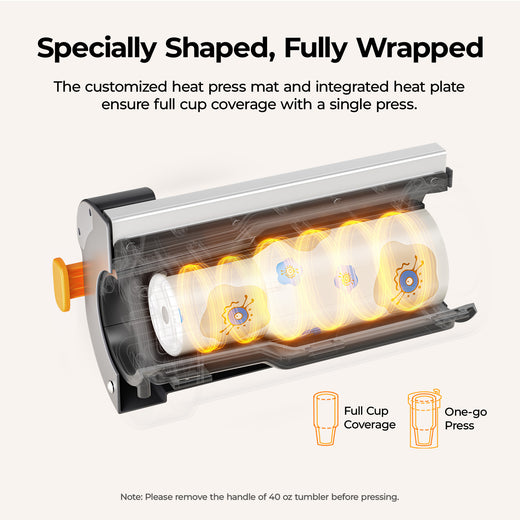 CA HTVRONT Handle Tumbler/Straight Tumbler Heat Plate Kit - For A200&A200H Auto Tumbler Heat Press