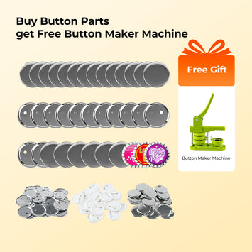 [Buy Button Parts get Free Button Machine]HTVRONT Blank Button Making Supplies Bundle(1640Pcs 58mm/2.25 inch for Button Machine Maker 58mm)for school,office,party