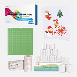 [Christmas Mug DIY Kit] 12 Pack Mugs + Basic Basic Sublimation &  Permanent Vinyl Bundle