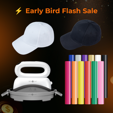 [Clearance] Hat Heat Press Machine & 12 Rolls HTV & 2 Baseball Cap Bundle