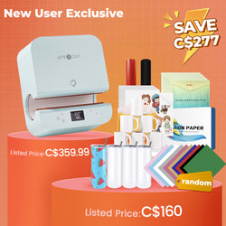 [New User Exclusive]Auto Tumbler Heat Press Machine 120V+New User Bundle(Sublimation Paper*30 +Sublimation Tumbler Blank-20 oz*4 +Sublimation Mugs 11oz*6 +HTV*10+Sticker Paper*10+Sublimation HTV*5+2Rolls Adhesive Vinyl≥C$157)