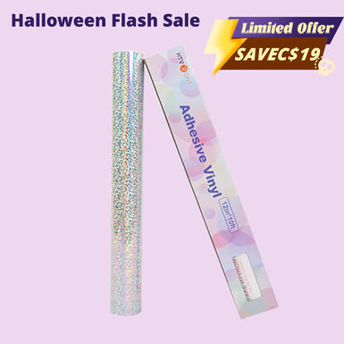 【Halloween Limited Offer】Holographic Sparkle Adhesive Vinyl Roll - 12 x 10 FT (4 Colors)