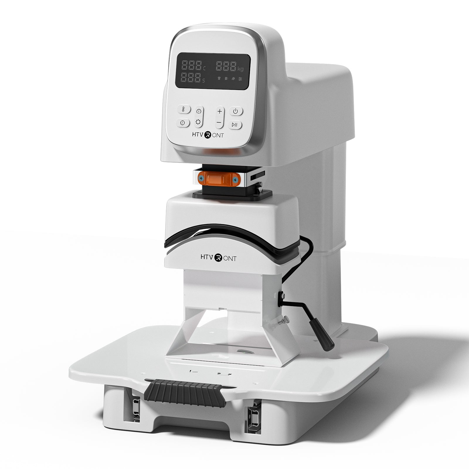 White Multi Heat Press (Hat Module) with digital display on a white background