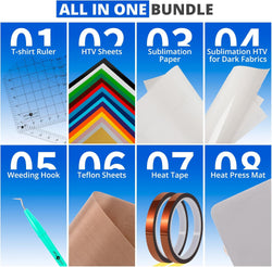 HTVRONT CA 55 Pack Heat Press Accessories for 15X15 Heat Press Machine