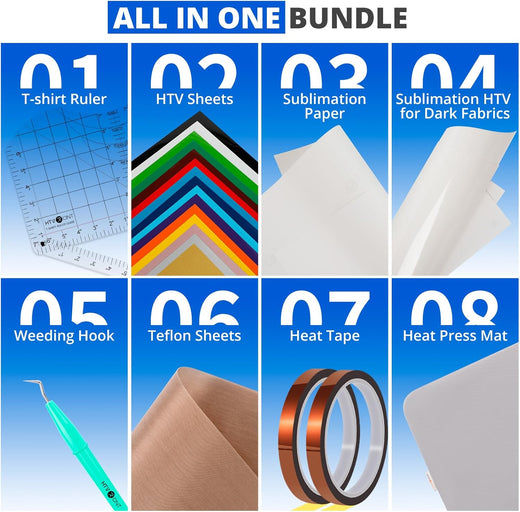 HTVRONT CA 55 Pack Heat Press Accessories for 15X15 Heat Press Machine