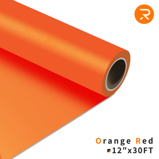 orange red Heat Transfer Vinyl Roll - 12"x30 Ft (36 Colors）