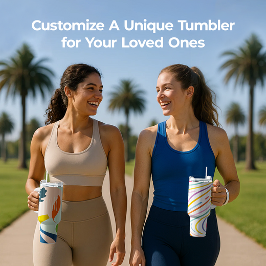 CA HTVRONT 2 Pack 40oz Sublimation Tumbler Blanks With Handle, Suitable For A200H Auto Handle Tumbler Heat Press