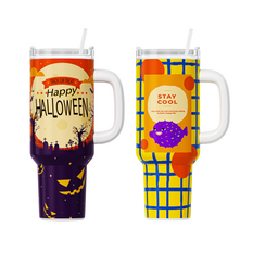 CA HTVRONT 2 Pack 40oz Sublimation Tumbler Blanks With Handle, Suitable For A200H Auto Handle Tumbler Heat Press
