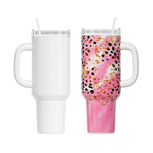 CA HTVRONT 2 Pack 40oz Sublimation Tumbler Blanks With Handle, Suitable For A200H Auto Handle Tumbler Heat Press