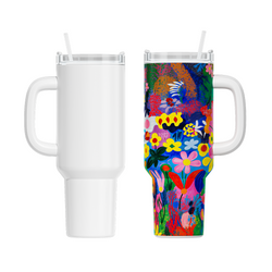 CA HTVRONT 2 Pack 40oz Sublimation Tumbler Blanks With Handle, Suitable For A200H Auto Handle Tumbler Heat Press