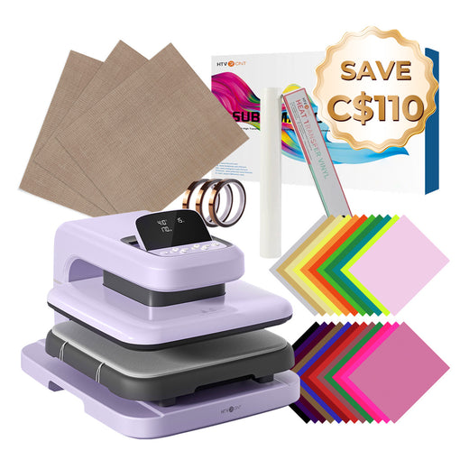 [Best Deal] HTVRONT Auto Heat Press 2 + Random Great Valued Bundle(Heat Transfer Vinyl+Sumblimation Paper+Sumblimation HTV roll)