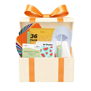 【Only C$9.99】Back to School Mystery Material Box | CA HTVRONT Heat Press Accessories Bundle for Easy Craft - 52 Pcs(included Heat Press Mat 11.5*11.5in+PTFE Sheet 12*10in)