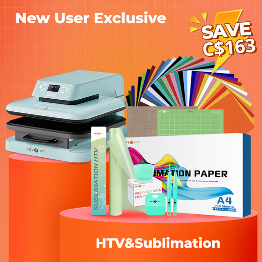 [New Customer Exclusive] Auto Heat Press Machine 15"x15"+ HTV & Sublimation Bundle≥C$144