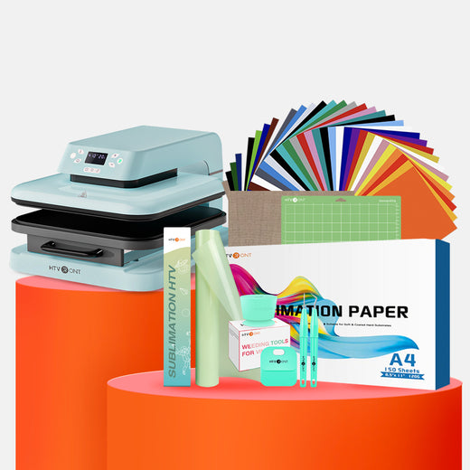 [New Customer Exclusive] Auto Heat Press Machine 15"x15"+ HTV & Sublimation Bundle≥C$144