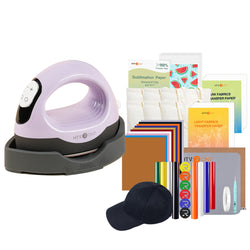 [Premium Bundle]HTVRONT Mini3 Heat Press+HTV&Sublimation Bundle(PUFF HTV *8+Multicolor HTV*10+Sumblimation Paper*25+Transfer paper*10+6Pack Canvas Tote Bag+PTFE Teflon Sheet+Heat Press Mat+Cap Blank*1+Weeding Tools≥C＄143)