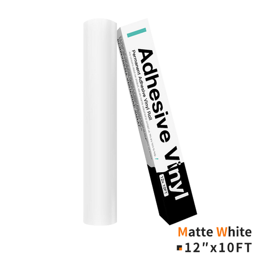 matte white Permanent Adhesive Vinyl Roll - 12"x10 Ft （35 Colors)