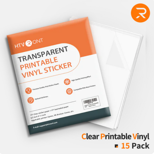 Clear Printable Vinyl Bundle - 8.5"x11" 15 sheets