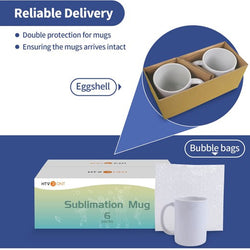 CA HTVRONT Sublimation Mug Blanks  11 oz - 6 Pack