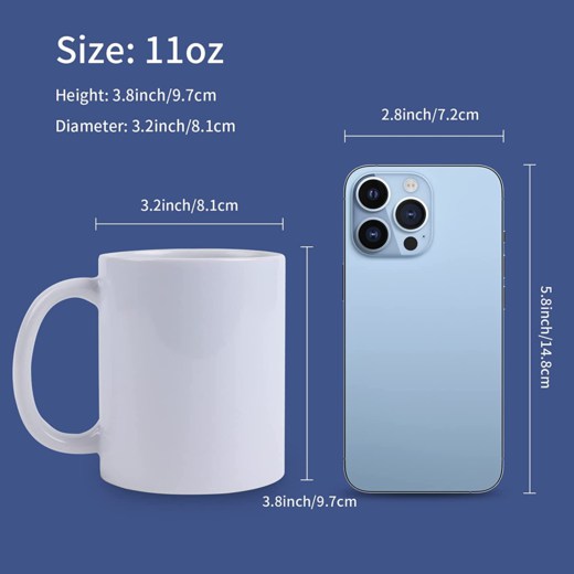 CA HTVRONT Sublimation Mug Blanks  11 oz - 6 Pack