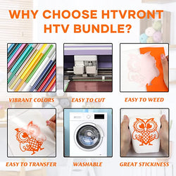 CA HTVRONT Heat Transfer Vinyl Bundle - 12'' x 3 FT (20 Colors)