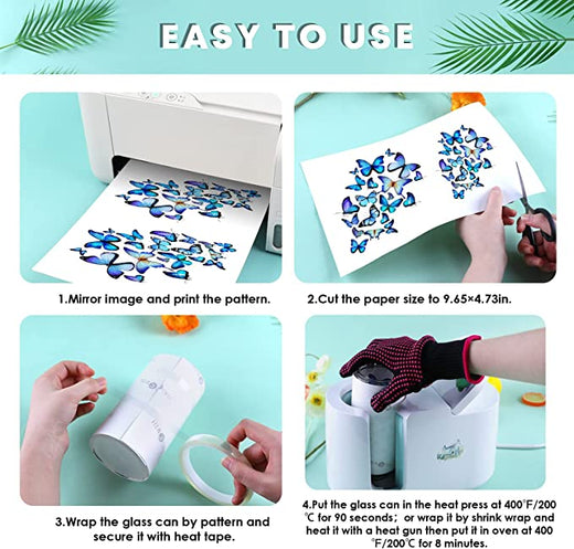 CA HTVRONT Sublimation Clear Glass Blanks with Bamboo Lid - 16oz