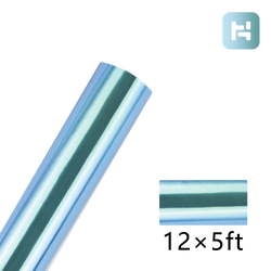 Water blue Holographic Adhesive Vinyl Roll - 12"x5 FT (16 Colors Available)