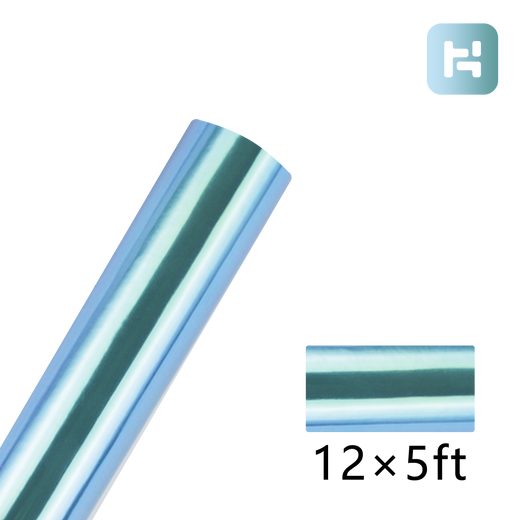 Water blue Holographic Adhesive Vinyl Roll - 12"x5 FT (16 Colors Available)