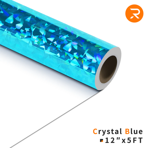 Crystal-Blue Crystal Holographic Heat Transfer Vinyl Roll - 12"x5 Ft (7 Colors)