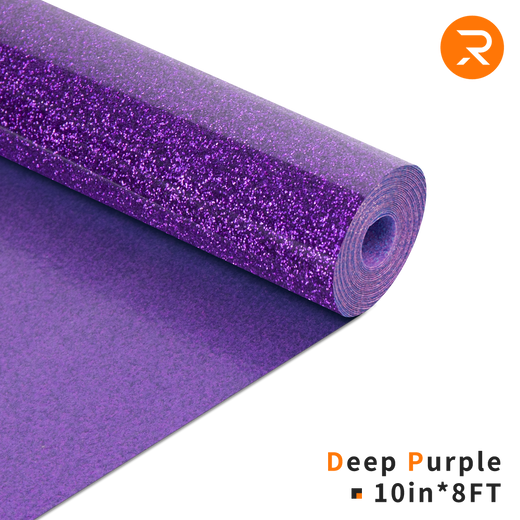 Deep-Purple Glitter Heat Transfer Vinyl Roll - 10"x8 Ft (8 Colors)