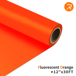 Fluorescent Orange Heat Transfer Vinyl Roll - 12"x30 Ft (36 Colors）
