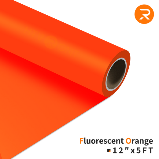 Fluorescent  Orange Heat Transfer Vinyl Roll - 12"x5 Ft (36 Colors）
