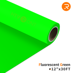 Fluorescent green Heat Transfer Vinyl Roll - 12"x30 Ft (36 Colors）