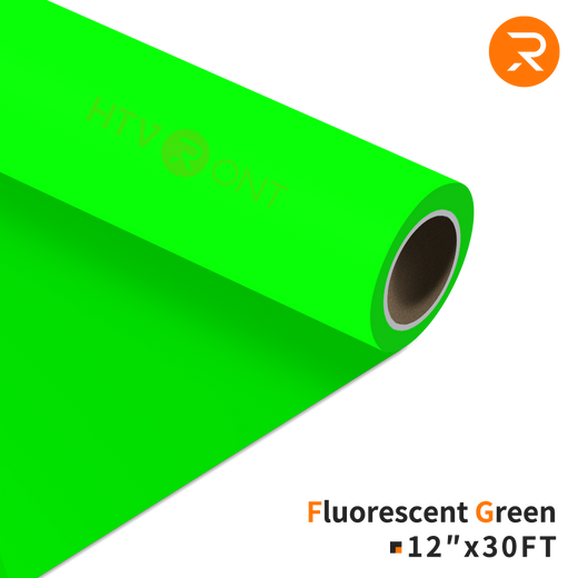 Fluorescent green Heat Transfer Vinyl Roll - 12"x30 Ft (36 Colors）