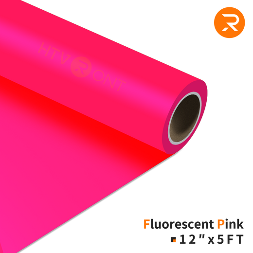 Fluorescent pink Heat Transfer Vinyl Roll - 12"x5 Ft (36 Colors）