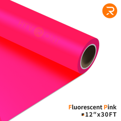 Fluorescent pink Heat Transfer Vinyl Roll - 12"x30 Ft (36 Colors）