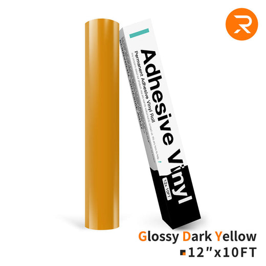 dark yellow Permanent Adhesive Vinyl Roll - 12"x10 Ft （35 Colors)